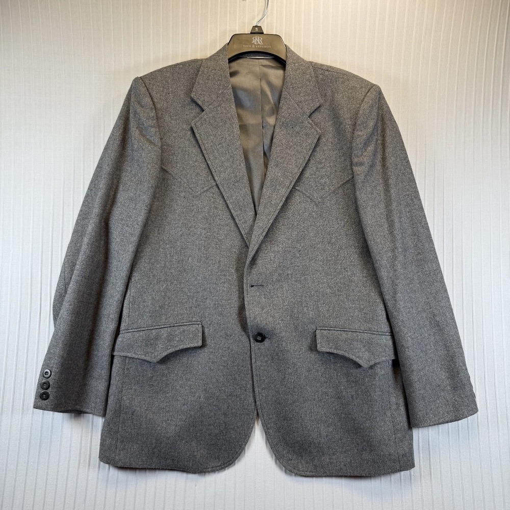 Kenny Rogers Circle S Blazer 42R Gray Western Wear Ranch 2-Button‎ Sport Coat